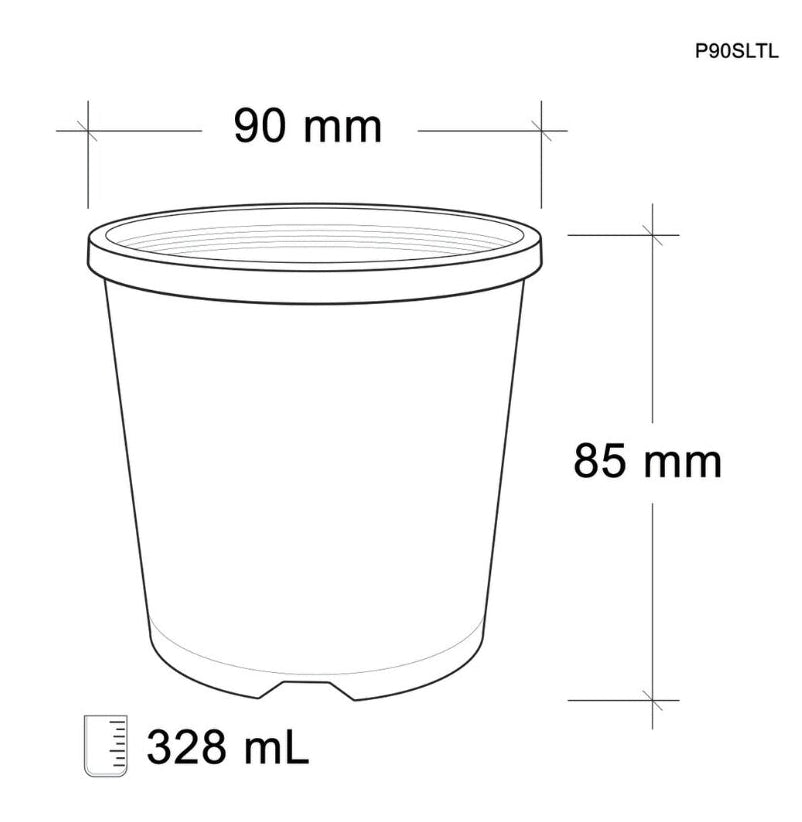 Pack of 25 - 90mm black pots